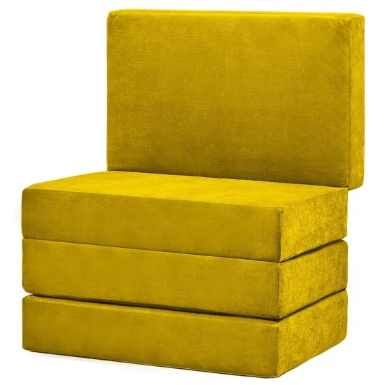 Пуф Edka 4 раскладной, M101 Горчично-желтый