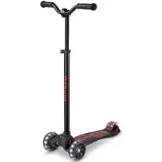Trotinetă Micro Maxi Deluxe Pro LED Black/Red