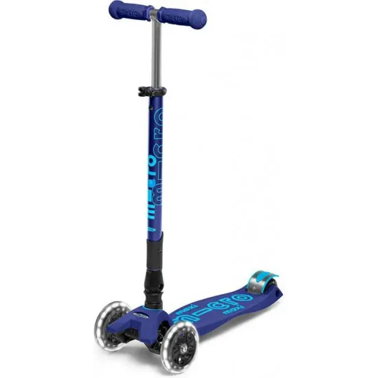 Trotinetă Micro Maxi Deluxe Foldable LED Navy