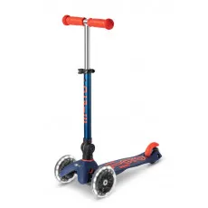 Trotinetă Micro Mini Deluxe Foldable LED Navy Blue