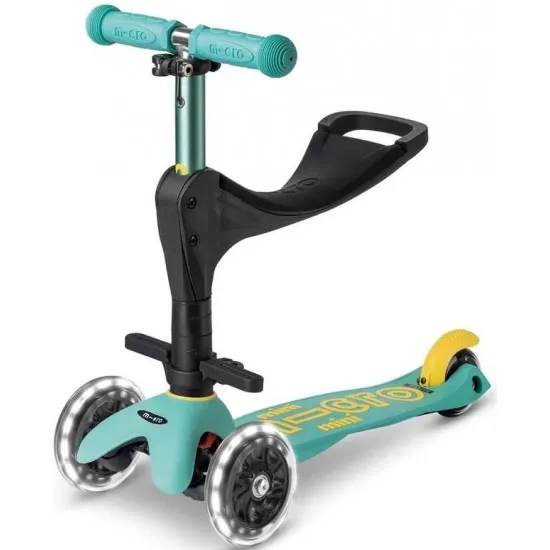 Trotinetă Micro Mini 3in1 Deluxe Eco LED Mint