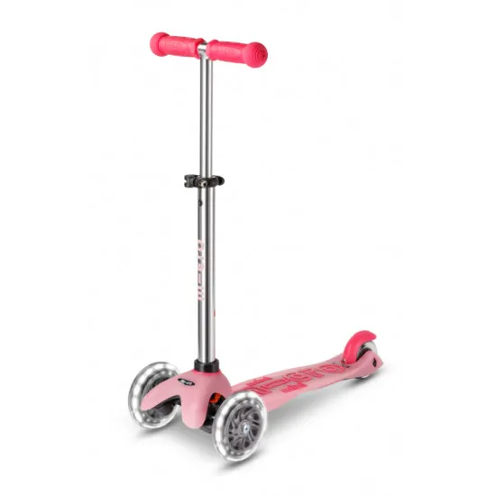 Trotinetă Micro Mini Deluxe Glow LED Frosty Pink