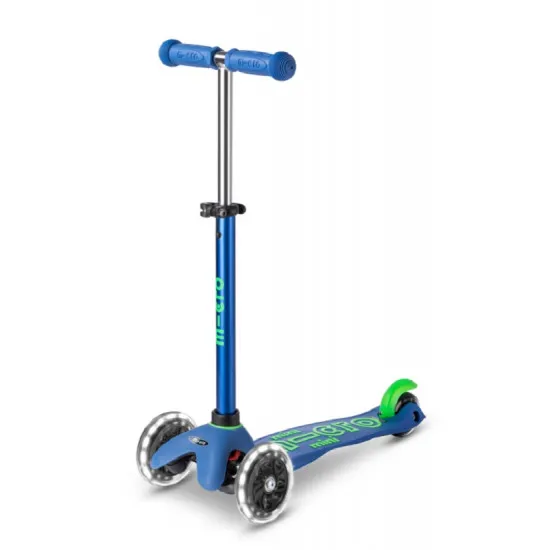 Trotinetă Micro Micro Mini Deluxe LED Crystal Blue