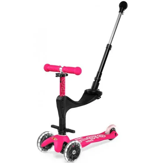 Trotinetă Micro Mini 3in1 Deluxe Plus LED Pink
