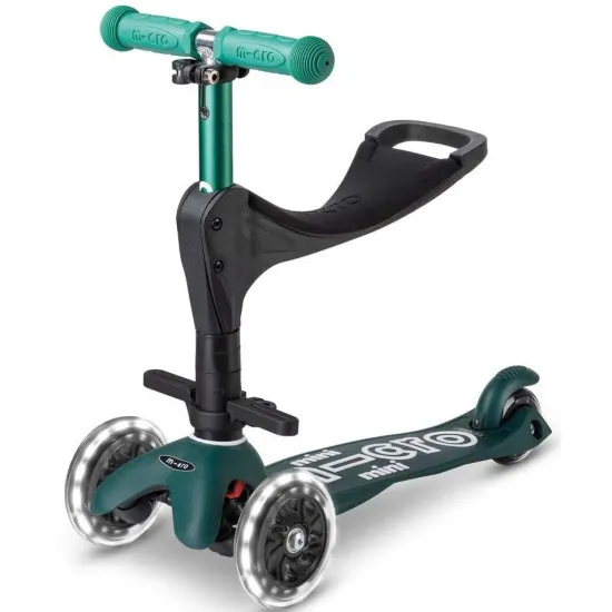 Trotinetă Micro Mini 3in1 Deluxe Eco LED Green