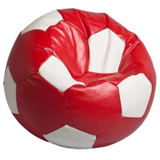 Fotoliu tip sac Relaxtime Football Big, White/Red