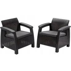Set mobila de grădină Keter Corfu II Duo Set 258976, Graphite/Coolgrey Set mobila de grădină Keter Corfu II Duo Set 258976, Graphite/Coolgrey