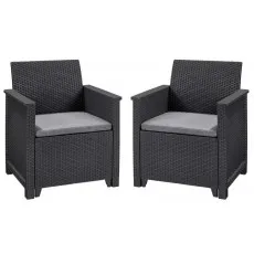 Set mobila de grădină Keter Elodie Chair Set 255769, Graphite/Coolgray