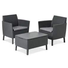 Set mobila de grădină Keter Salemo Balcony Set 253206, Graphite/Coolgray