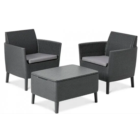 Set mobila de grădină Keter Salemo Balcony Set 253206, Graphite/Coolgray