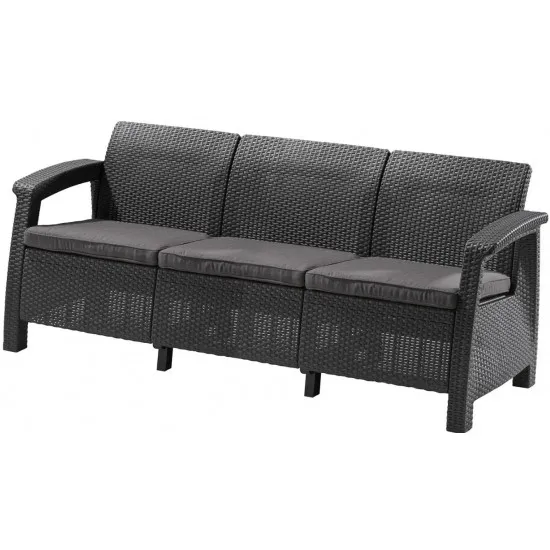 Садовый диван Keter Corfu II Love Seat Max 258975 Graphite/Coolgray