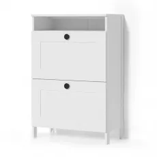 Comodă antreu Fabrik Home Mezzo cu 2 usi, 70x36x145 см, Frasin alb