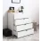Comodă Fabrik Home Hardy 4 sertare, 80x47x87 cm, Alb Frasin/Alb Luciu