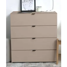 Comodă Fabrik Home Hardy 4 sertare, 80x47x87 cm, Lut Gri