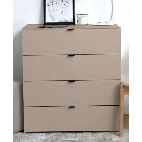 Comodă Fabrik Home Hardy 4 sertare, 80x47x87 cm, Lut Gri