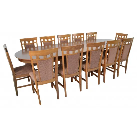 Набор мебели Eva Стол HV-33V Burnish + 12 стульев DEPPA R (Chocolate, F-789 Brown)