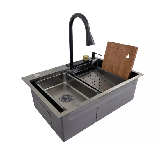 Chiuvetă de bucătărie SanDonna HD6850, 680x500 mm, Negru (VOR58102)