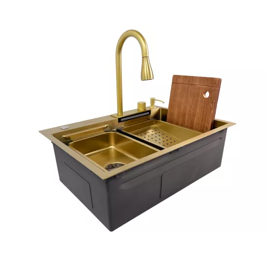 Chiuvetă de bucătărie SanDonna HD6850,680x500 mm, Auriu (VOR58103)