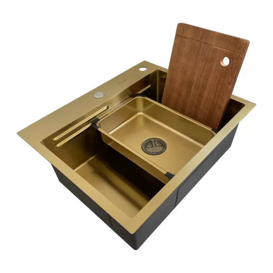 Chiuvetă de bucătărie SanDonna HD6050,600x500 mm, Auriu (VOR58537)