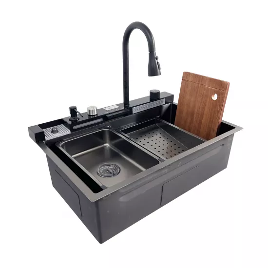 Chiuvetă de bucătărie SanDonna HD7550,500x750 mm, Negru (VOR58539)