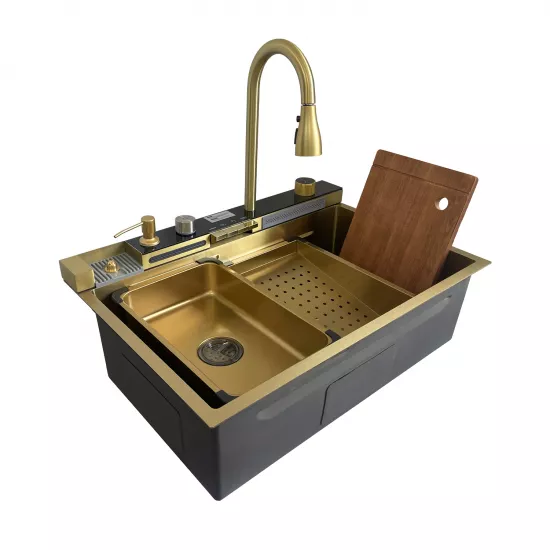 Chiuvetă de bucătărie SanDonna HD7550, 500x750 mm, Auriu (VOR58540)