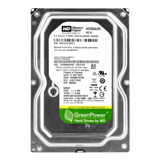 3.5" Unitate HDD 500 GB Western Digital AV-GP WD5000AURX Ref.