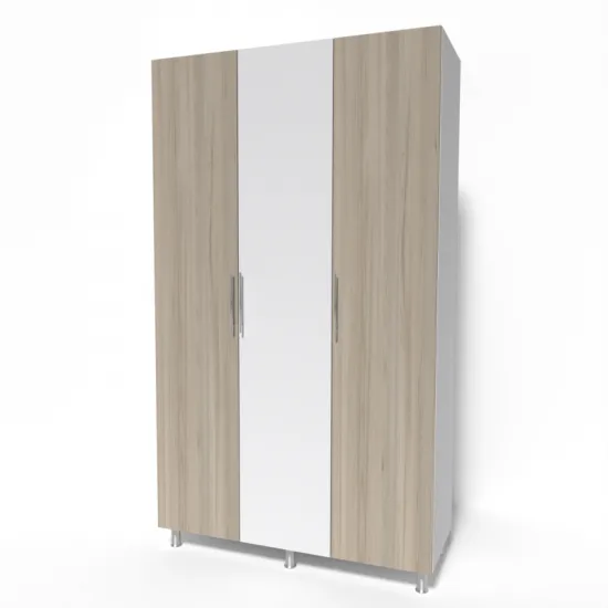 Dulap Smartex N9, 120x47x210 cm, Alb/Stejar Deschis