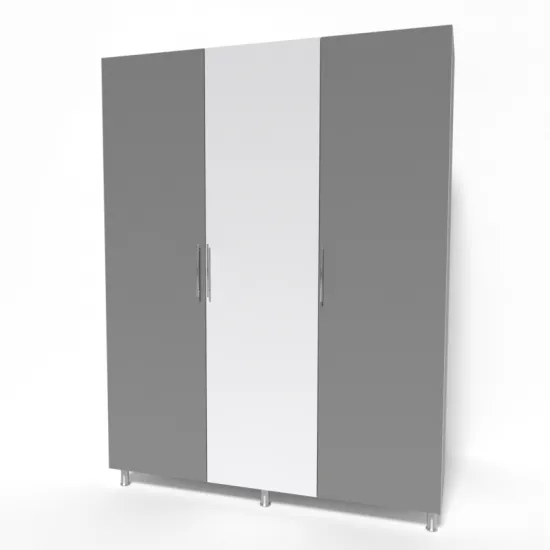 Dulap Smartex N9, 140x47x210 cm, Alb/Grafit