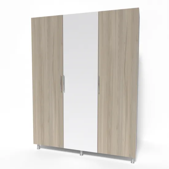 Dulap Smartex N9, 180x47x210 cm, Alb/Stejar Deschis