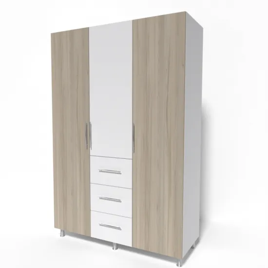 Dulap Smartex N12, 180x52x210 cm, Alb/Stejar Deschis