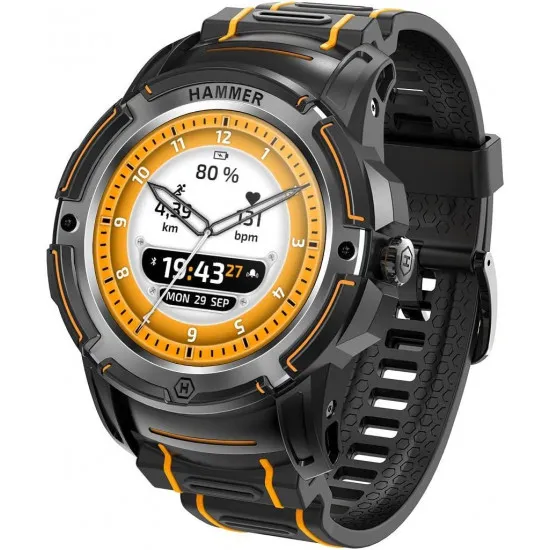 Ceas inteligent Hammer Watch Plus Black/Orange
