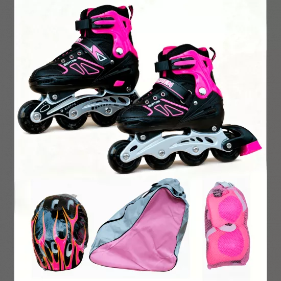 Роликовые коньки Intex 9087 M Black/Pink (35-38)