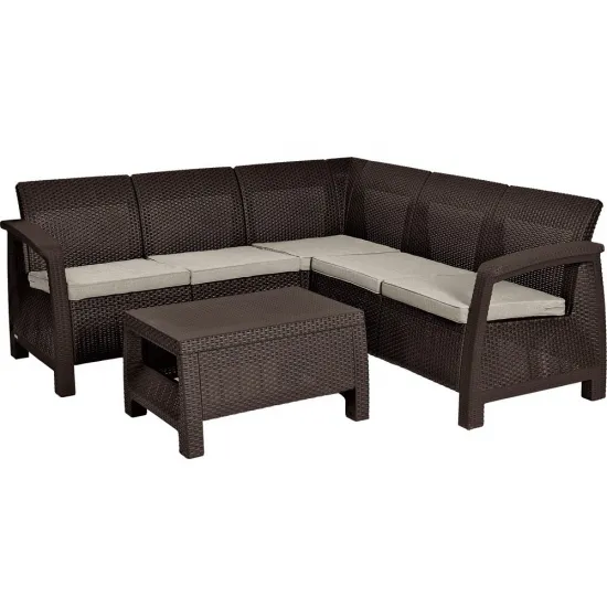 Set mobila de grădină Keter Corfu II Relax Set 258949, Brown/Oat