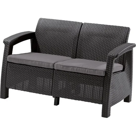 Садовый диван Keter Corfu II Love Seat 258973 Graphite/Gray