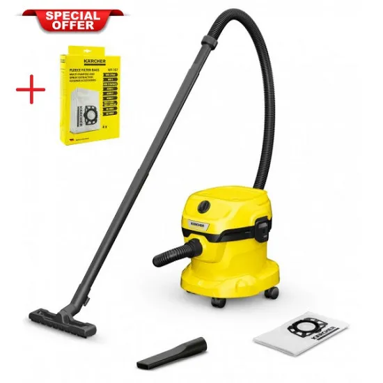Aspirator industrial Karcher WD 2 Plus V-12/4/18 (1000 W) + Cadou Filtru sac