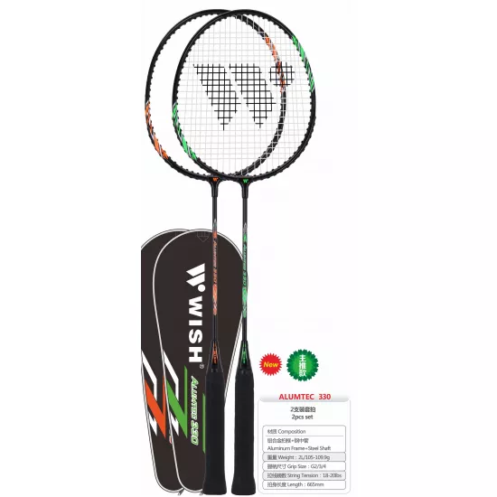 Set de Badminton 2 rachete într - un caz WISH Alumtec A330K2