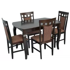 Набор мебели Eva Стол HV-29V Chocolate + 4 стула DEPPA R (Chocolate, F-789 Brown )