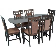 Набор мебели Eva Стол HV-29V Chocolate + 6 стульев DEPPA R (Chocolate, F-789 Brown)