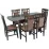 Set de mobilă Eva masa HV-29V Chocolate + 6 scaune DEPPA R (Chocolate, F-789 Brown)