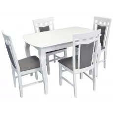 Набор мебели Eva Стол HV-29V White + 4 стула DEPPA R (White, NV-10WP Grey )