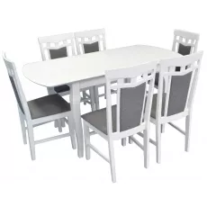 Набор мебели Eva Стол HV-29V White + 6 стульев DEPPA R (White, NV-10WP Grey )