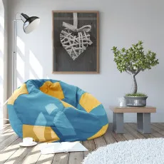 Кресло мешок DP Bean bag Big Ball, Light Blue/Yellow