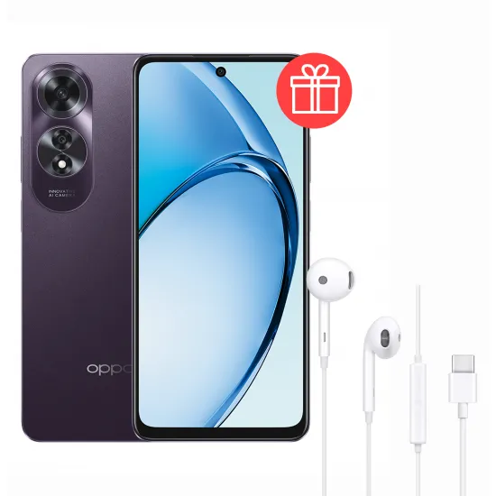 Smartphone Oppo A60, 8/256GB, Midnight Purple + Cadou OPPO Earphones Type-C MH135-3 White