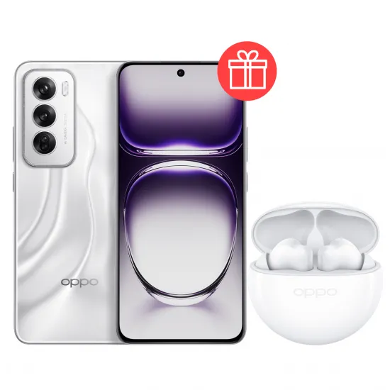 Smartphone Oppo Reno 12 5G, 12GB/256GB, Astro Silver + Cadou OPPO TWS Headphones Enco Buds2 Moonlight