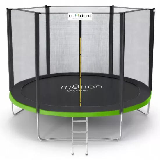 Trambulină Jumi Motion OM-258655, 244 cm, plasă externă, Black/Green