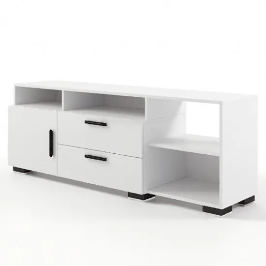 Comoda TV ML-Mobila Йорк N3 (170 cm), Alb/Alb Gloss