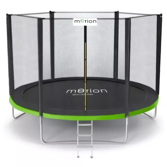 Trambulină Jumi Motion OM-318526, 305 cm, plasă externă, Black/Green
