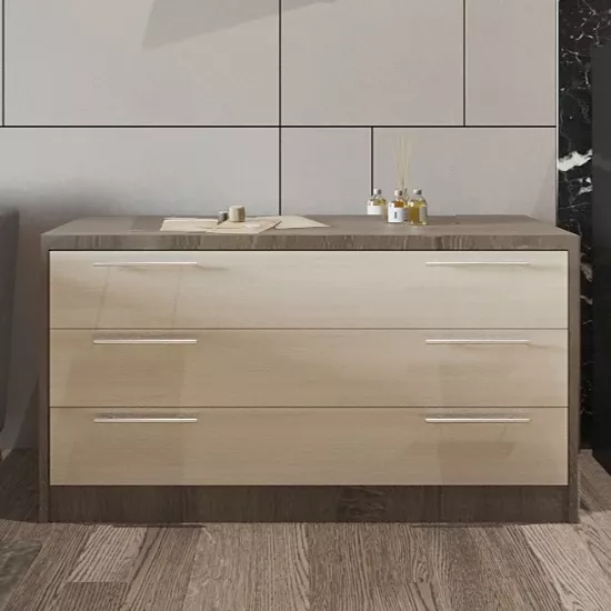 Комод PS К-120 (120 см) с 3 ящиками, Trufel /Chamonix deschis