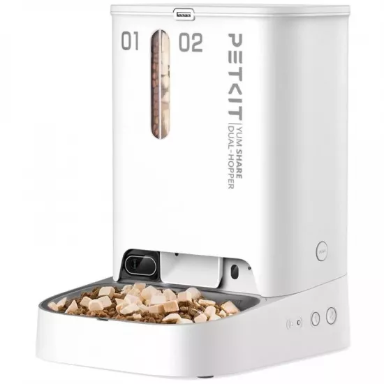Hrănitor automat Petkit YumShare Dual-hopper, 2x2.5 L, cu cameră