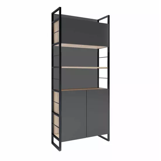 Стеллаж для офиса DP Urban 90 Double Box (90 см) цельная спинка, с перекладинами